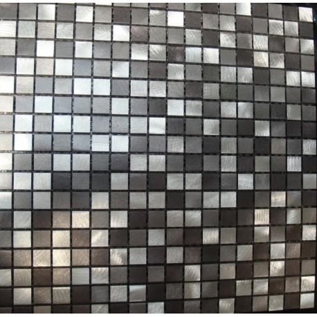 MOSAIQUES ALUMINIUM MASSIF MIX GREY 15/15/8mm